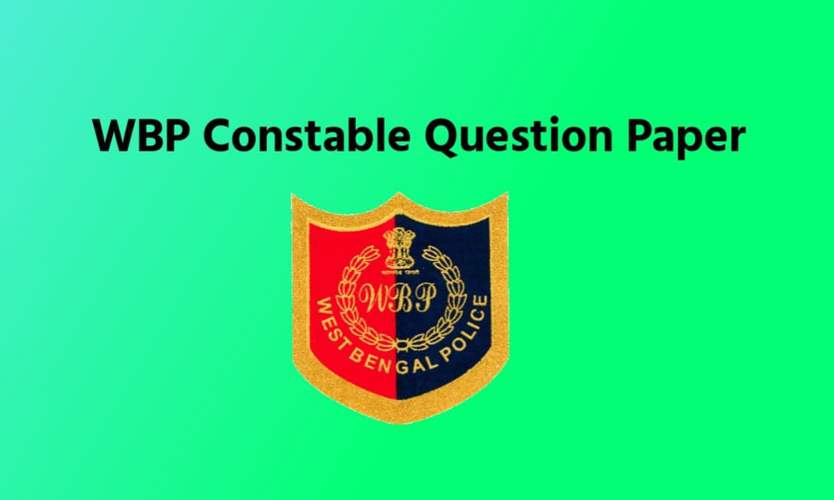 WBP Constable Previous Year Questions Paper PDF