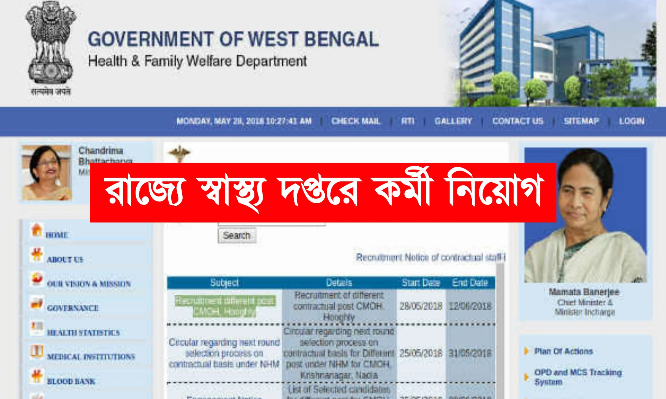 রাজ্যে স্বাস্থ্য দপ্তরে কর্মী নিয়োগ