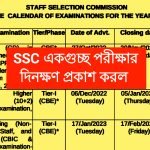 SSC Exam Calendar 2023