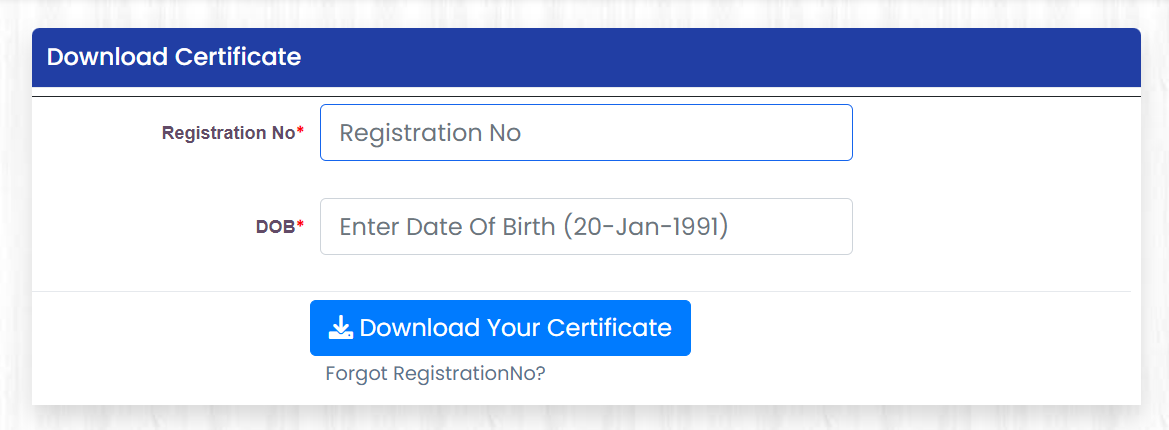 Primary TET Certificate download link