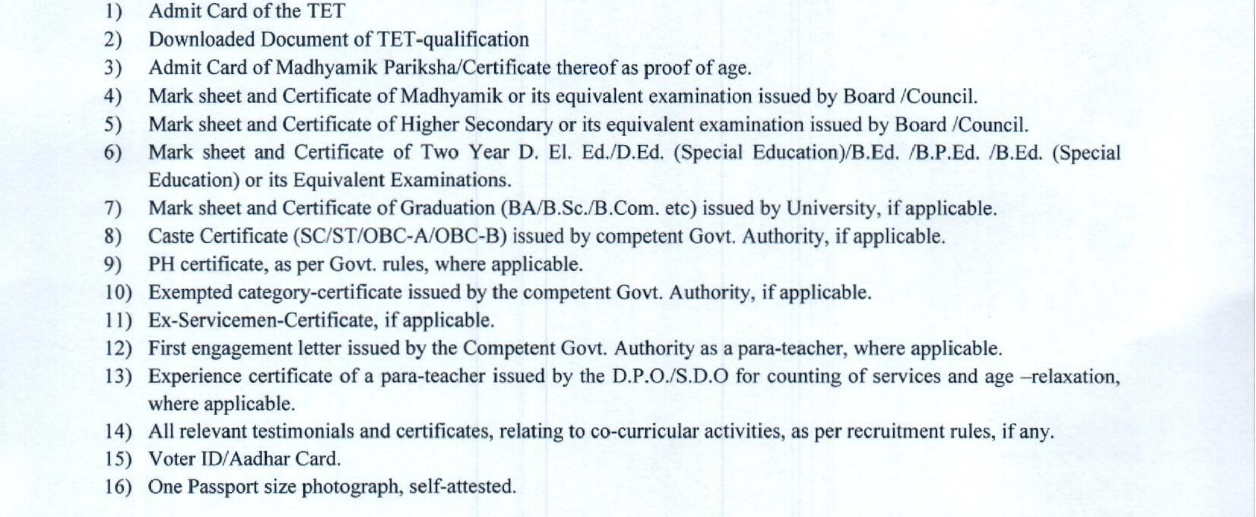 Primary TET Interview Date