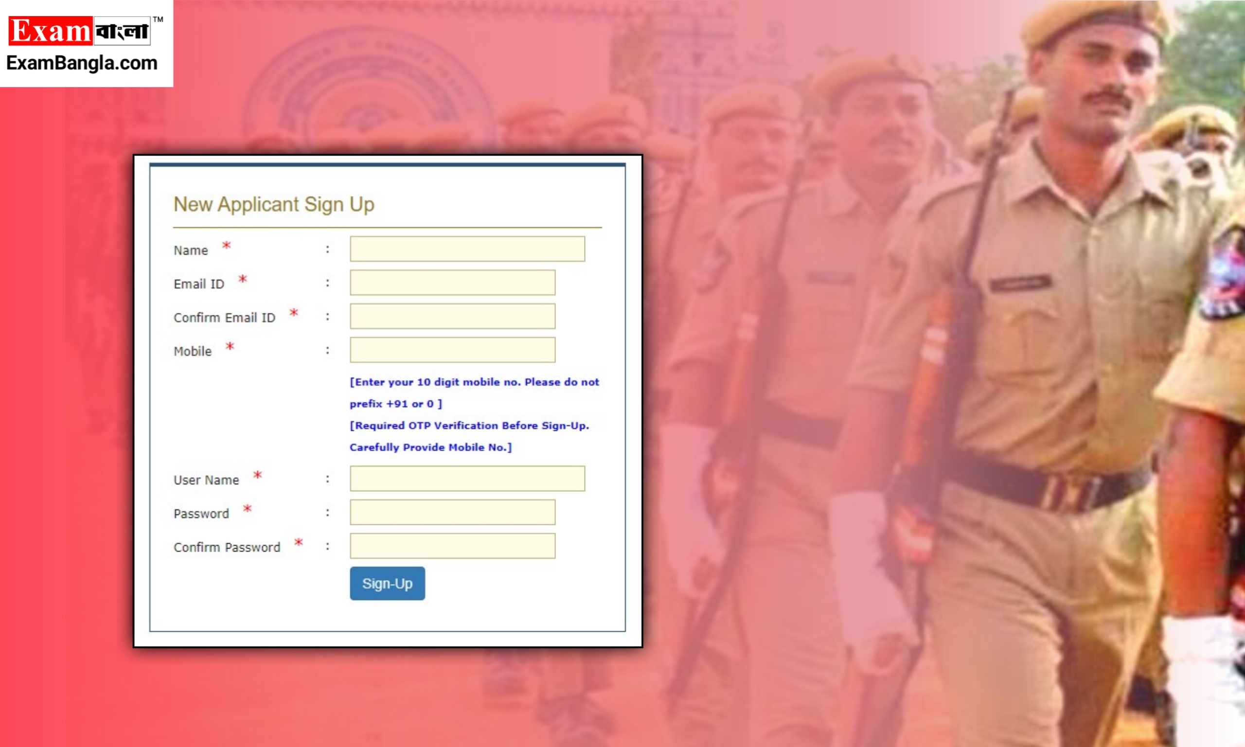 WBP Jail Warder Form Fill up 2023