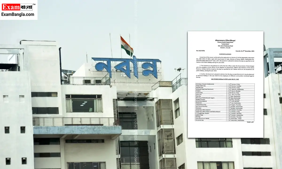 রাজ্য সরকারি ছুটির তালিকা