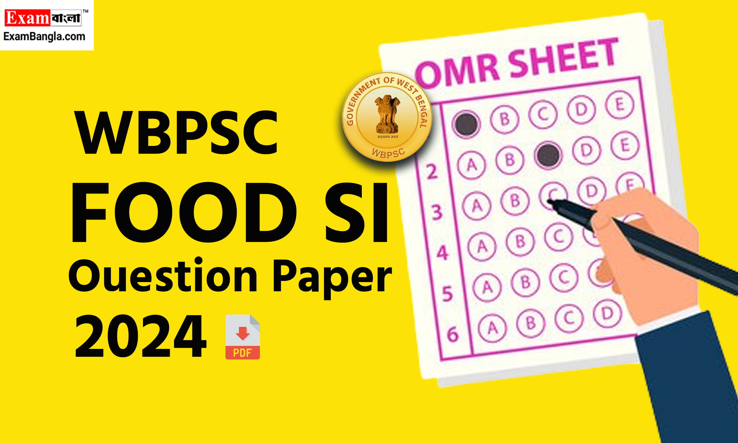WBPSC Food SI Question Paper 2024