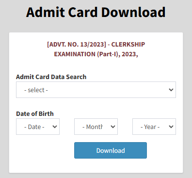 Clerkship Admit Card Download
