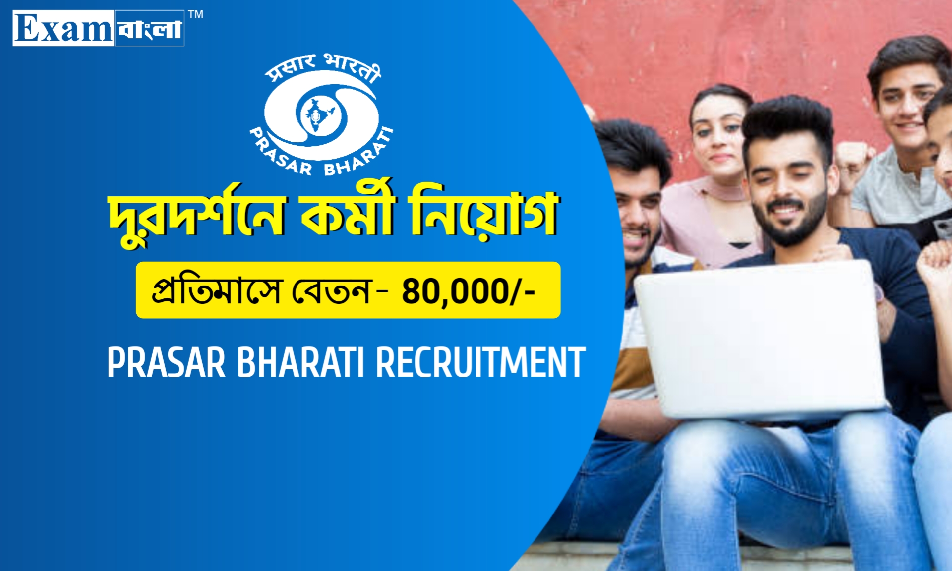 কলকাতা দূরদর্শনে মাসিক ৮০ হাজার বেতনে নিয়োগ