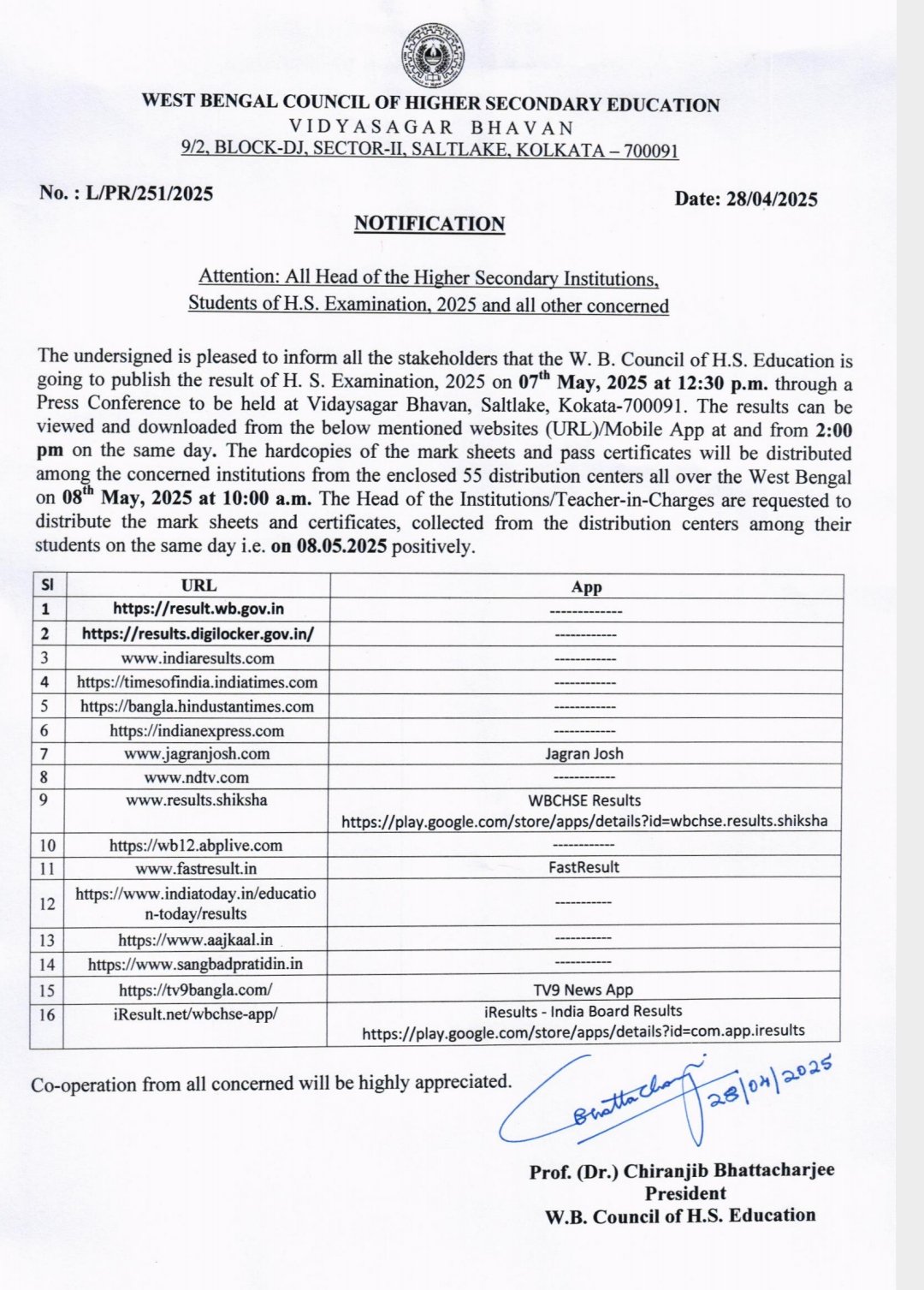 WB HS Result 2025