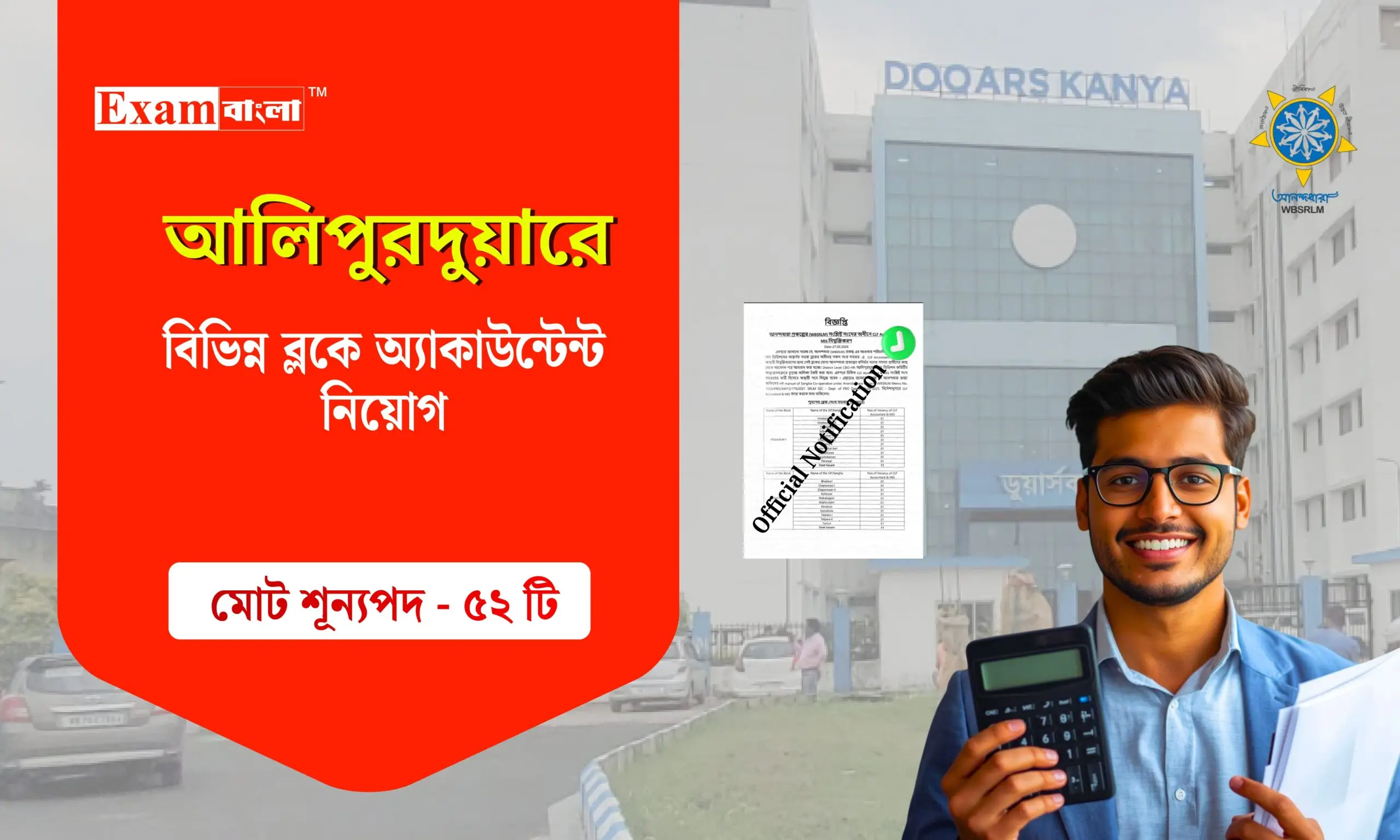 আলিপুরদুয়ারে বিভিন্ন ব্লকে অ্যাকাউন্টেন্ট নিয়োগ