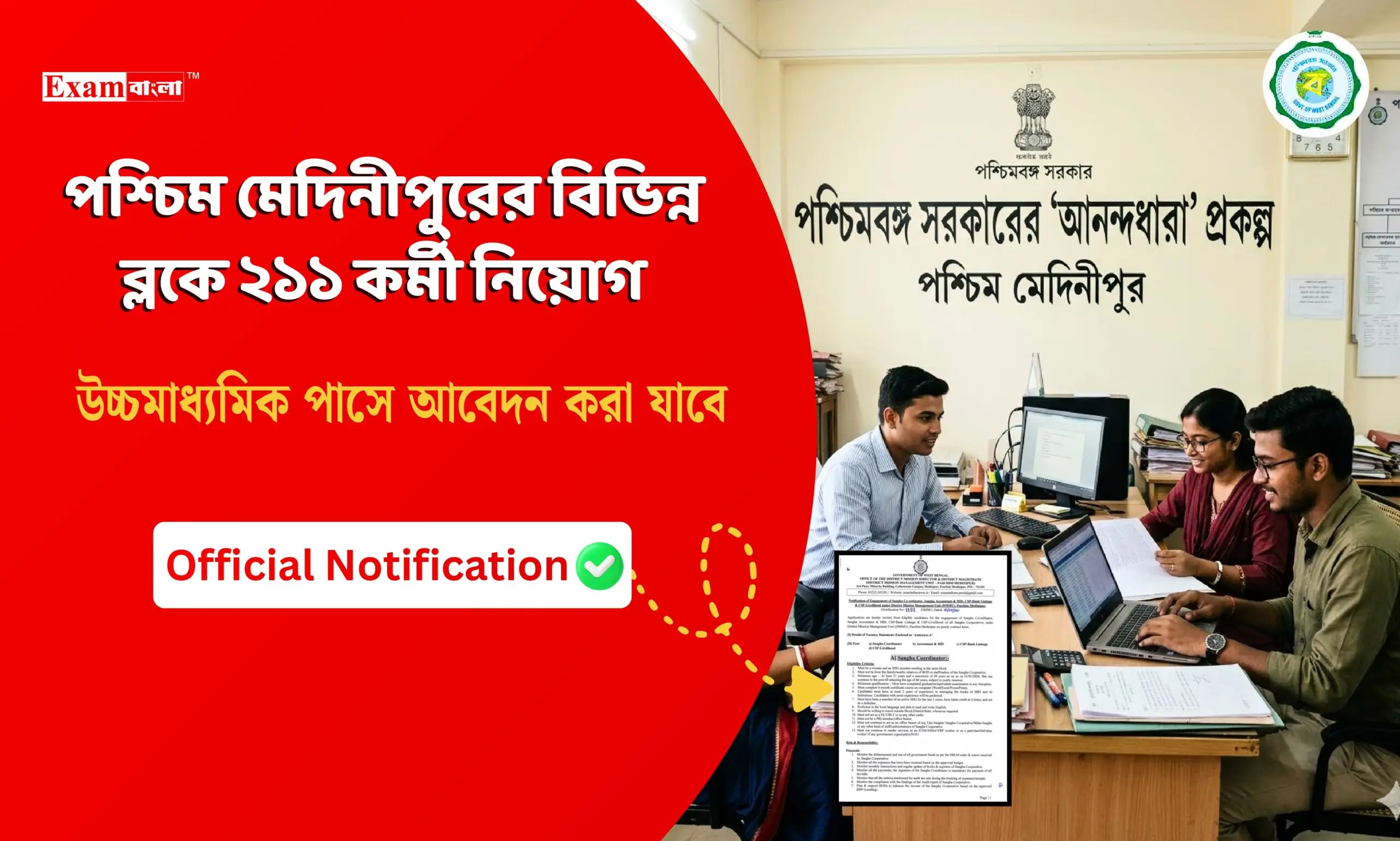 পশ্চিম মেদিনীপুরের বিভিন্ন ব্লকে ২১১ কর্মী নিয়োগ