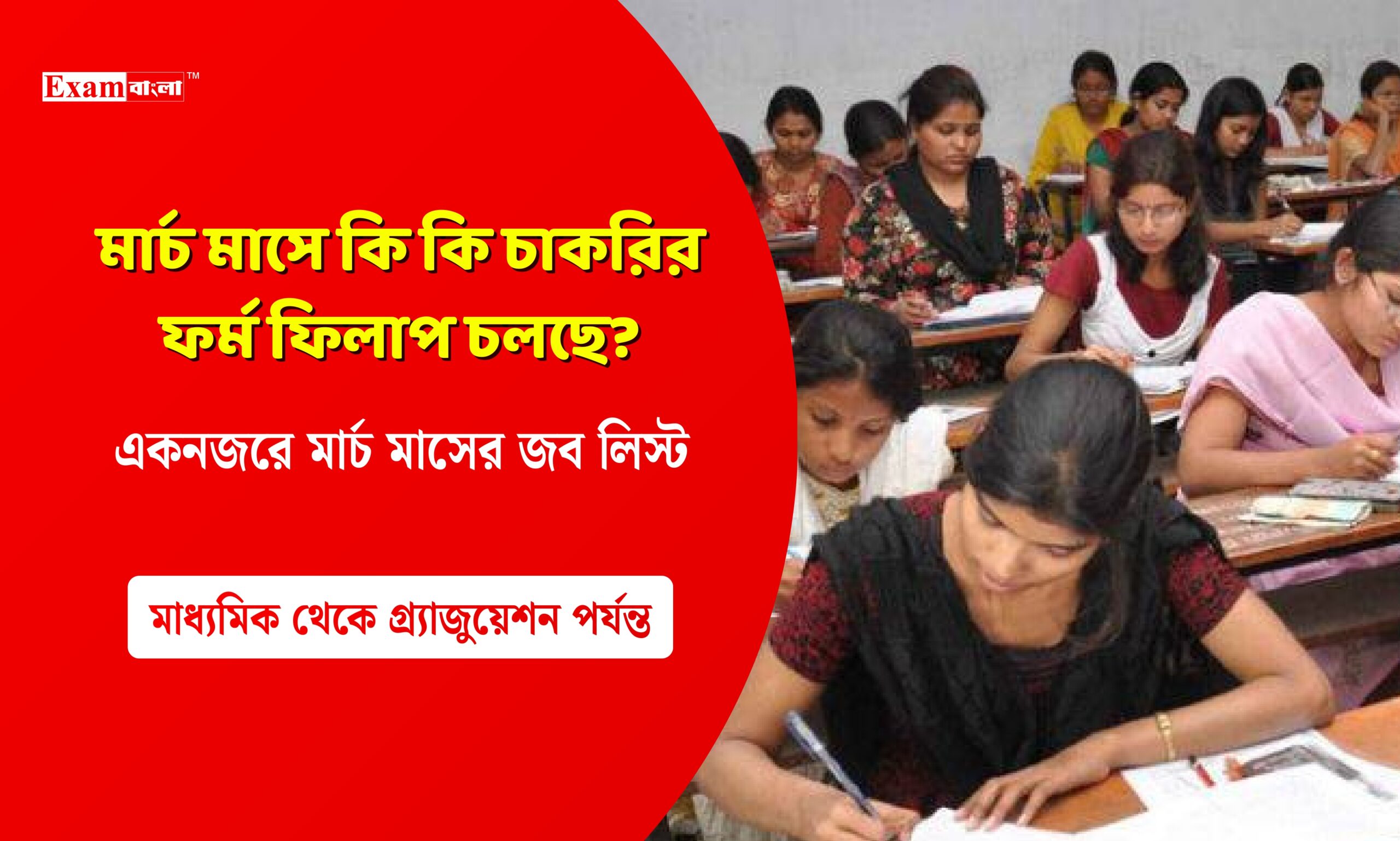 মার্চ মাসে কি কি চাকরির ফর্ম ফিলাপ চলছে